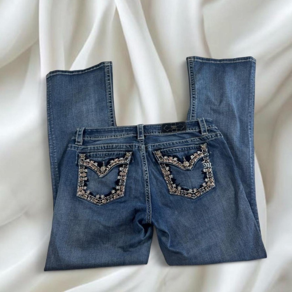 Miss Me rhinestone low rise denim bootcut jeans y2k vintage grunge mcbling